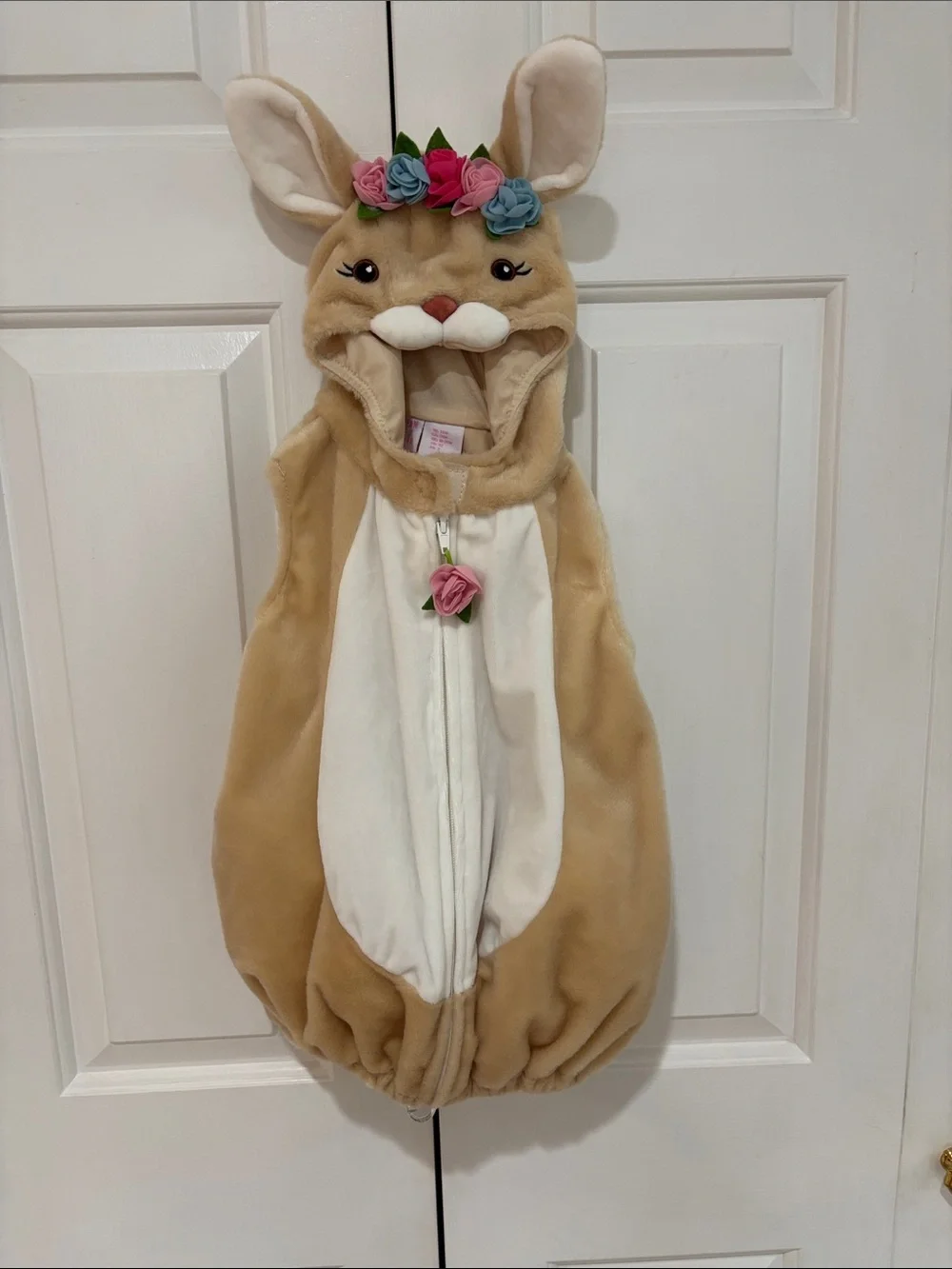 Dream Play Imagine Kids Plush Bunny Rabbit Floral Crown Costume Size 24M EUC